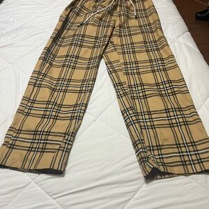 NFINITY Men's Beige Plaid Joggers